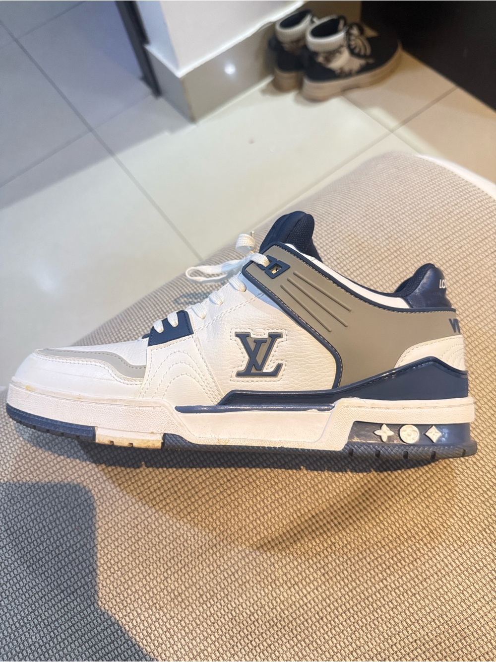 Louis Vuitton White, Navy and Gray Men's Low-Top Sneaker
